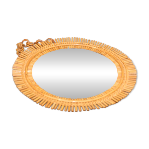 Miroir rotin soleil 530mm