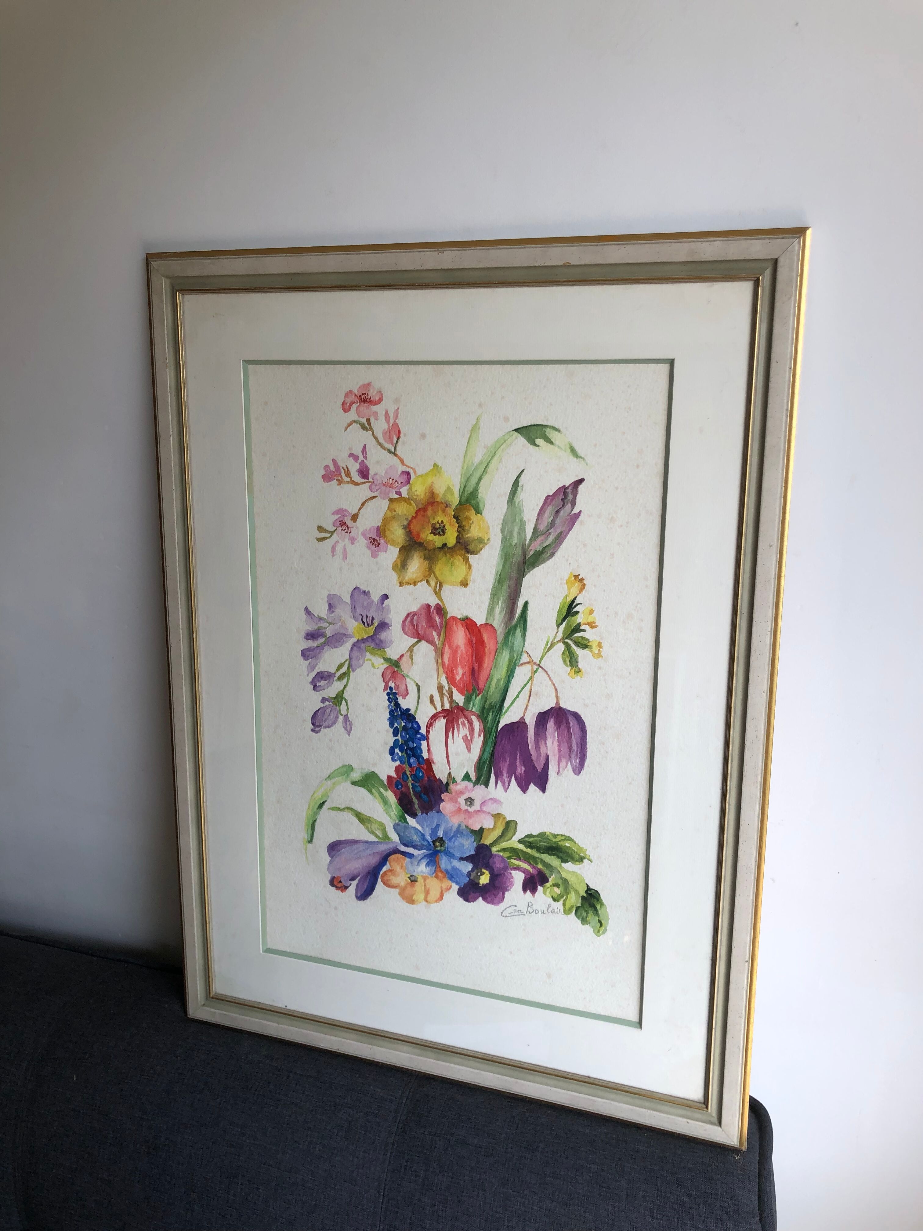 Aquarelle Fleurs de Boulait-Chausset