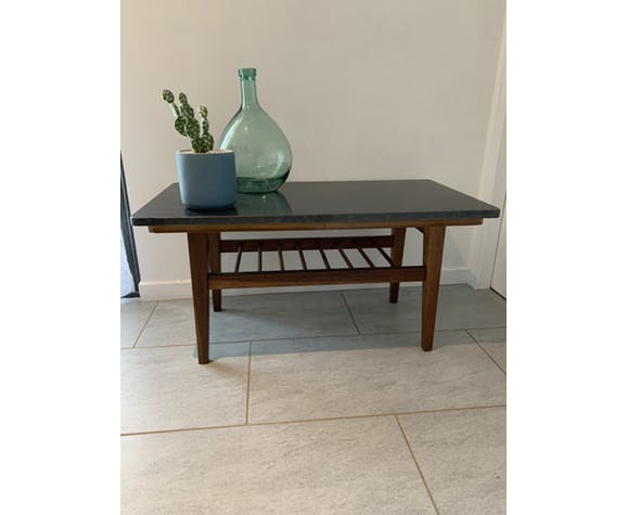 Vintage coffee table with granite top
