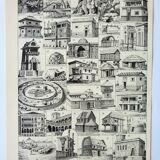 Old engraving from 1898 • Old dwelling 1, architecture • Original and vintage poster