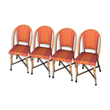 Set of 4 chairs of "bistro" in natural rattan