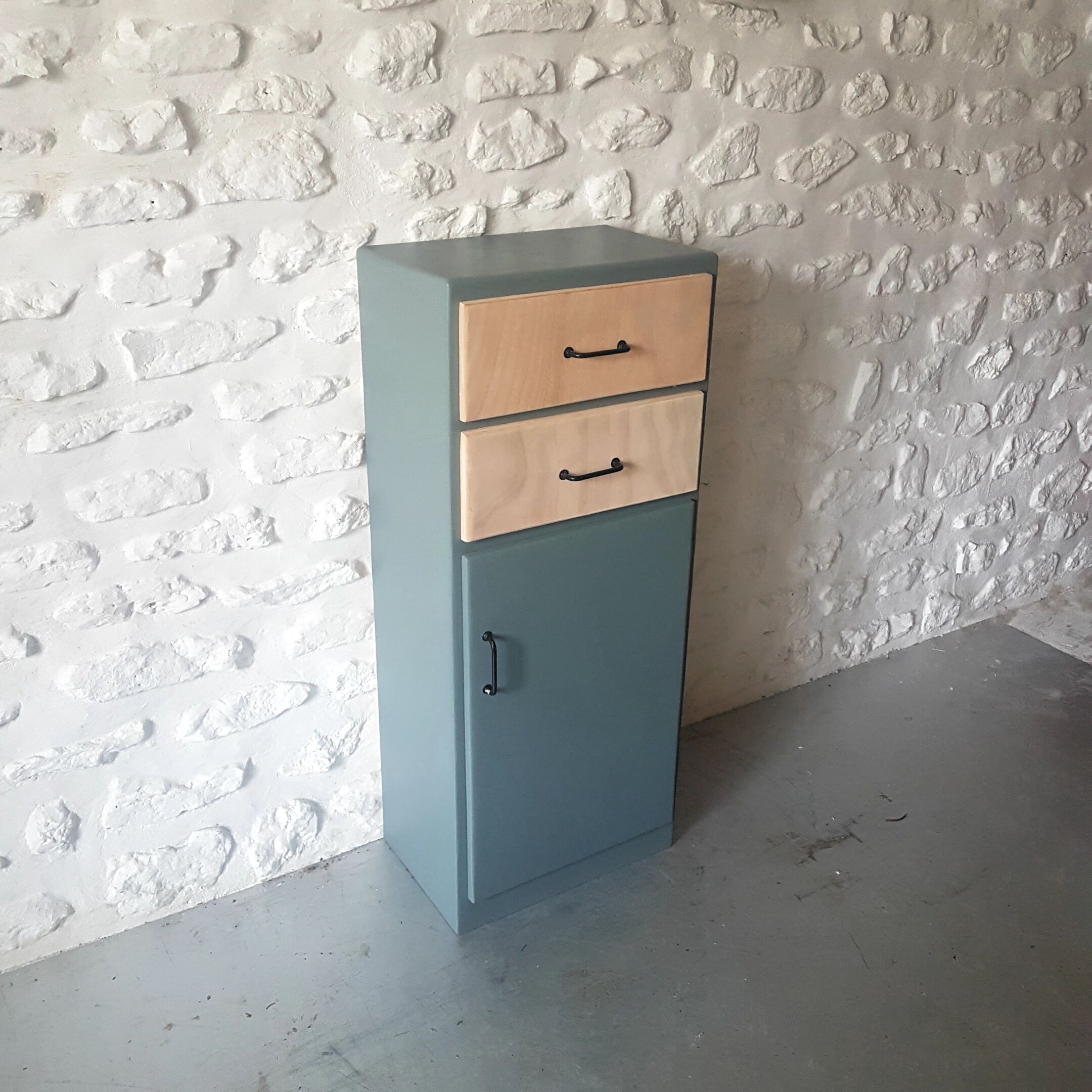 Vintage grey blue chest of drawers