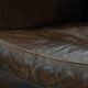 Set of two vintage sheepskin leather design armchairs in a cognac colour