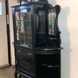 Blackened wooden display case, late 19th, early 20th century