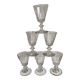 set of 6 glasses with crystal stems early twentieth