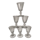 Lot de 6 verres à pieds en cristal début XXème
