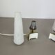 Set of 2 "cone" glass and brass table light, italy 1950s