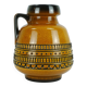 huge 60's VASE jug model 88 35 amber and brown with black abstract pattern