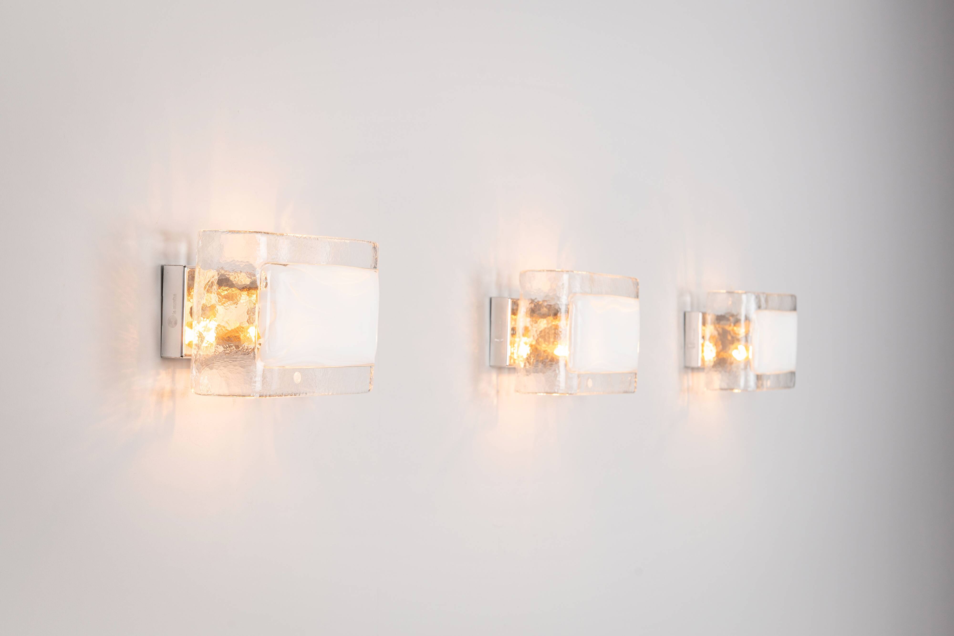 Set of three La Murrina wall lamps in Murano glass