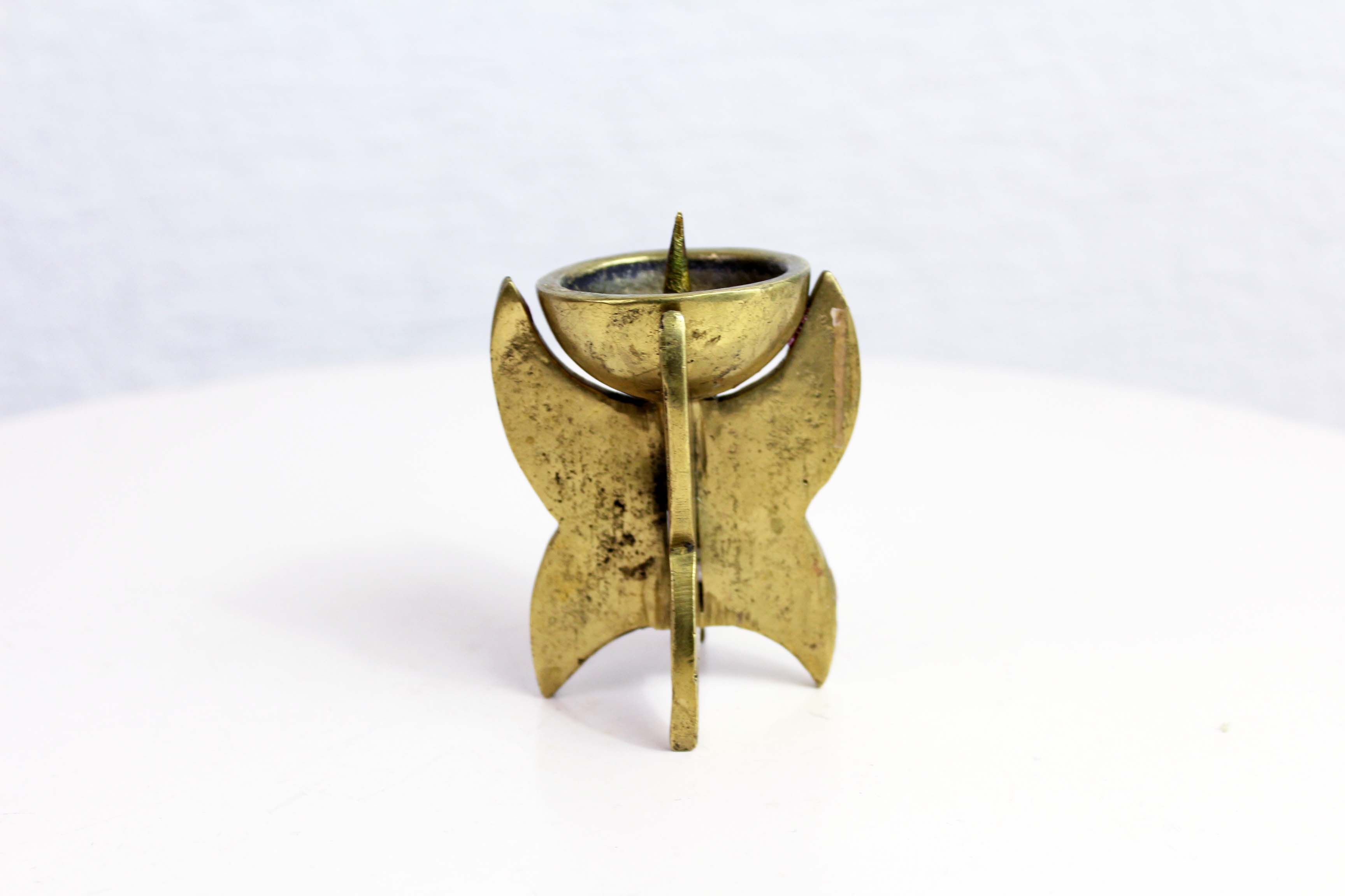 Brutalist candleholder bronze