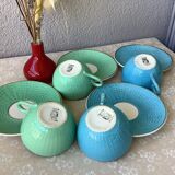 Tasses Digoin multicolores aspect tissage de panier
