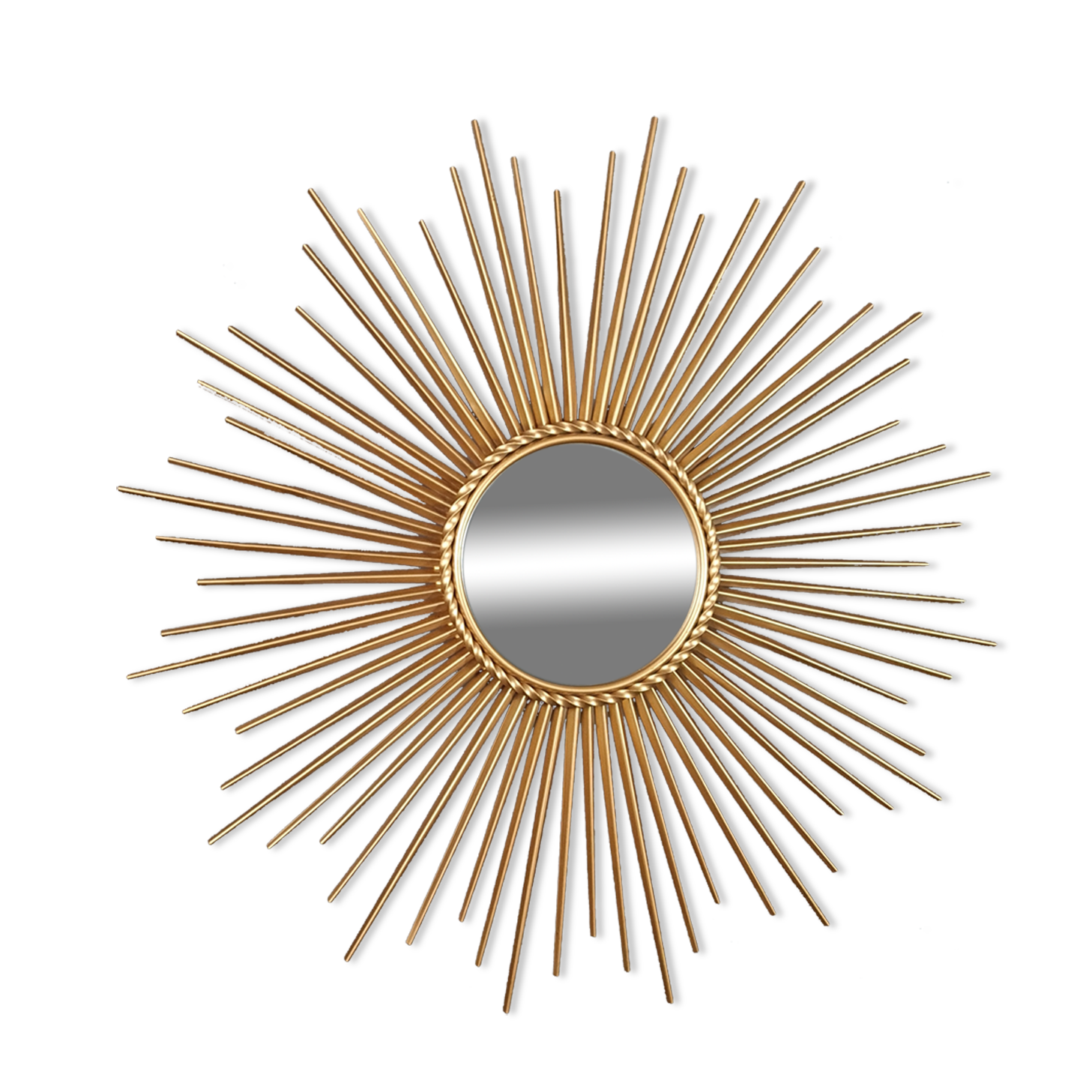Mirror sun Chaty in Vallauris gold metal 70 cm SB