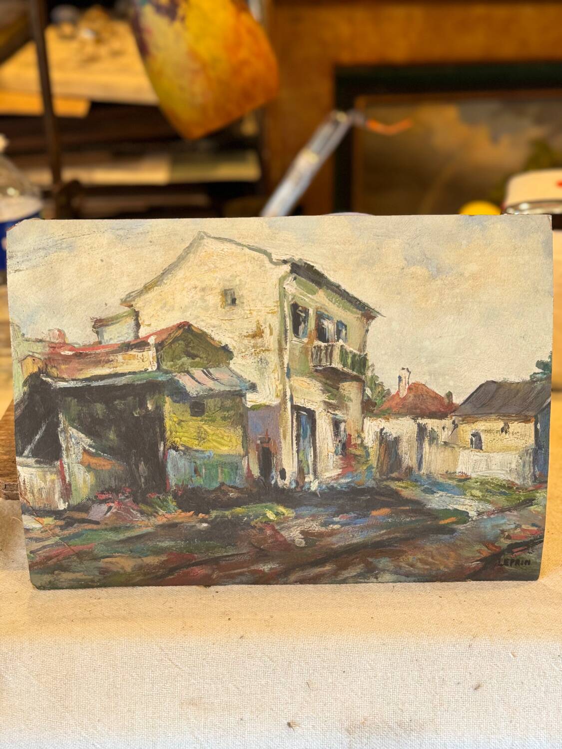 Oil on Panel Painting by Marcel Leprin