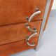 Vintage Italian hairdresser design in suede velvet, chrome, smoked glass and