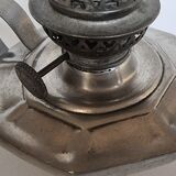 Old crystal and pewter oil lamp.