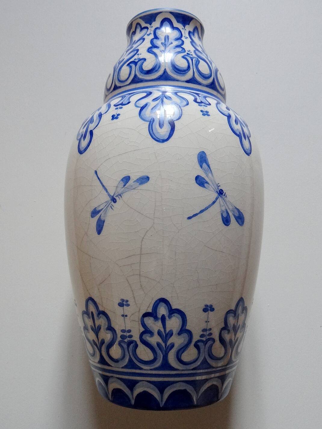 Grand vase faïence décoré main Odyv art nouveau