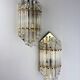 Pair of Venini wall lights, Murano cut glass, circa 1970s, Italy