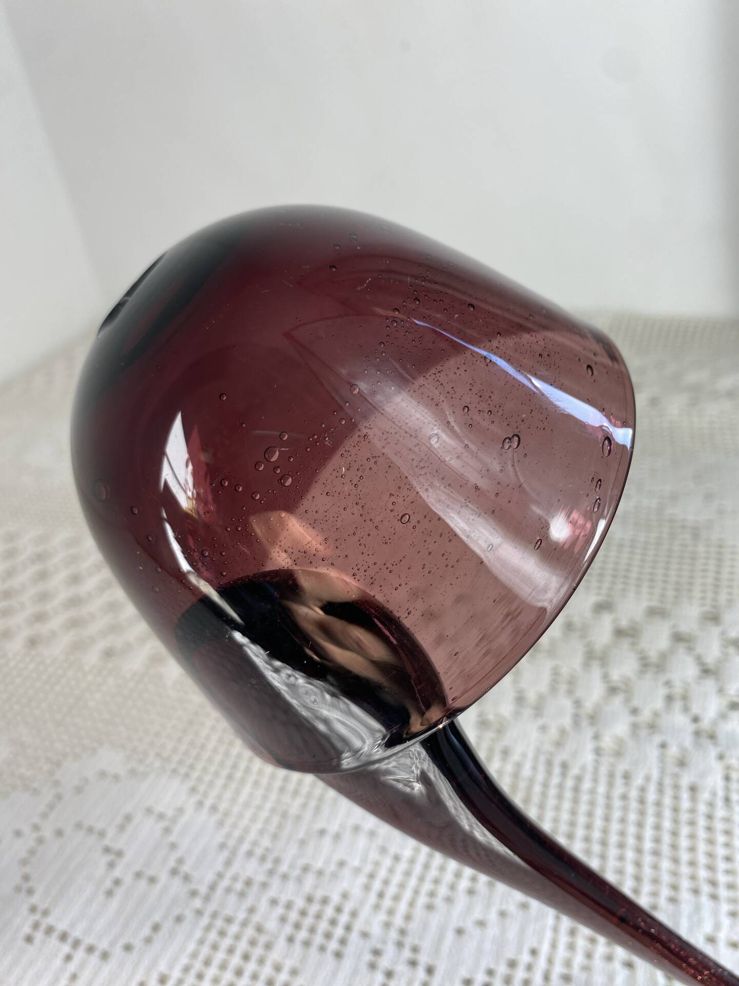 Sangria ladle, in blown and bubbled glass, Biot