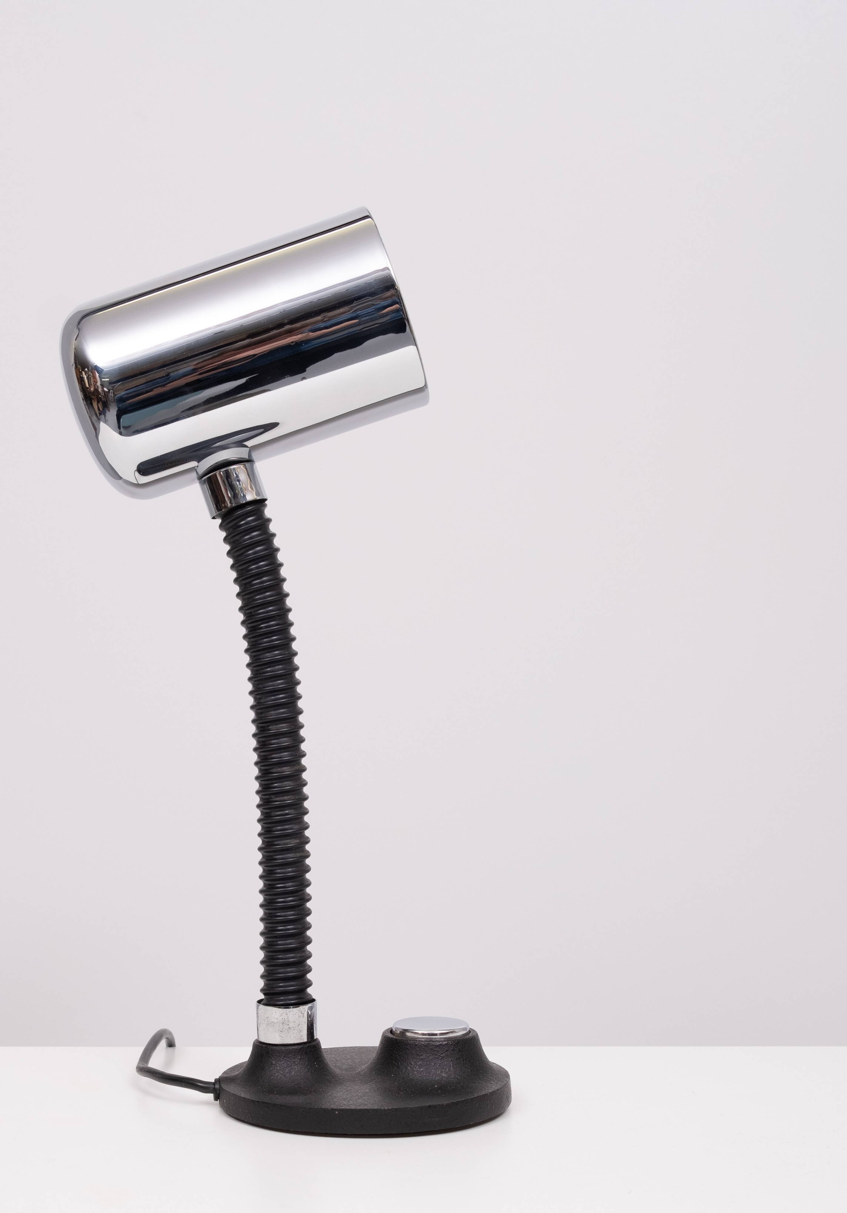 Egon hillebrand chrome goose neck table lamp 1970s