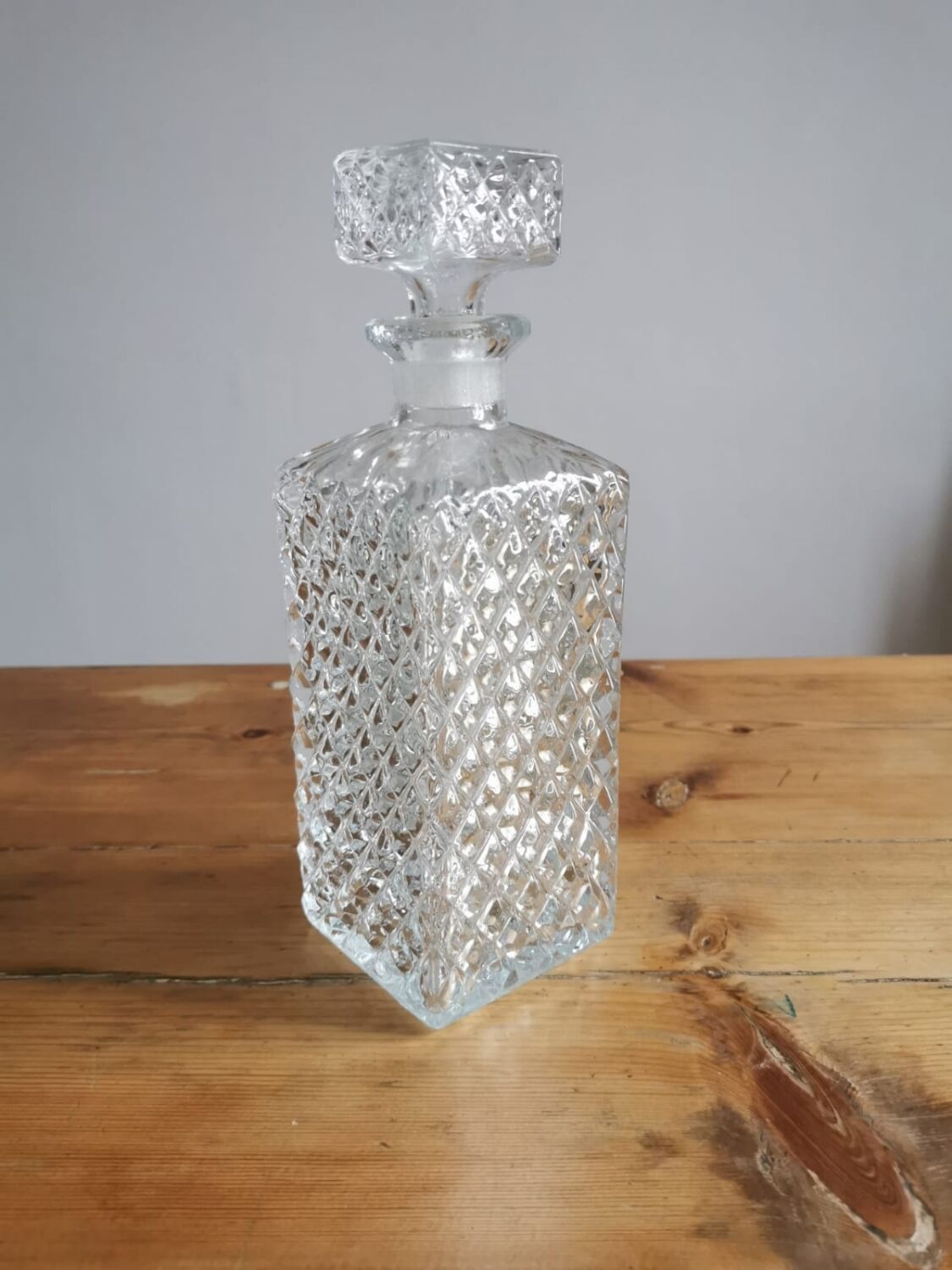 Pressed glass whisky decanter