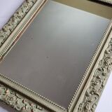 MIroir ancien de style Louis XV en stuc et bois patiné 58x43 cm