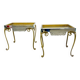 Pair of side tables, glass and brass, 1940s
