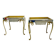 Pair of side tables, glass and brass, 1940s