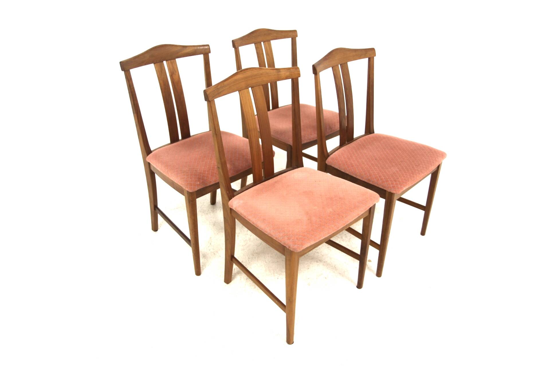 Set of 4 Scandinavian walnut chairs, Sweden, 1960