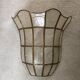 Set of two vintage mother-of-pearl and brass wall lamps