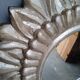 Carved wood sun mirror 40cm silver ep 1960