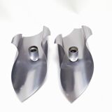 Pair of brushed metal wall lamps 1970