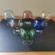 Set of 6 vintage multicoloured stemmed glasses