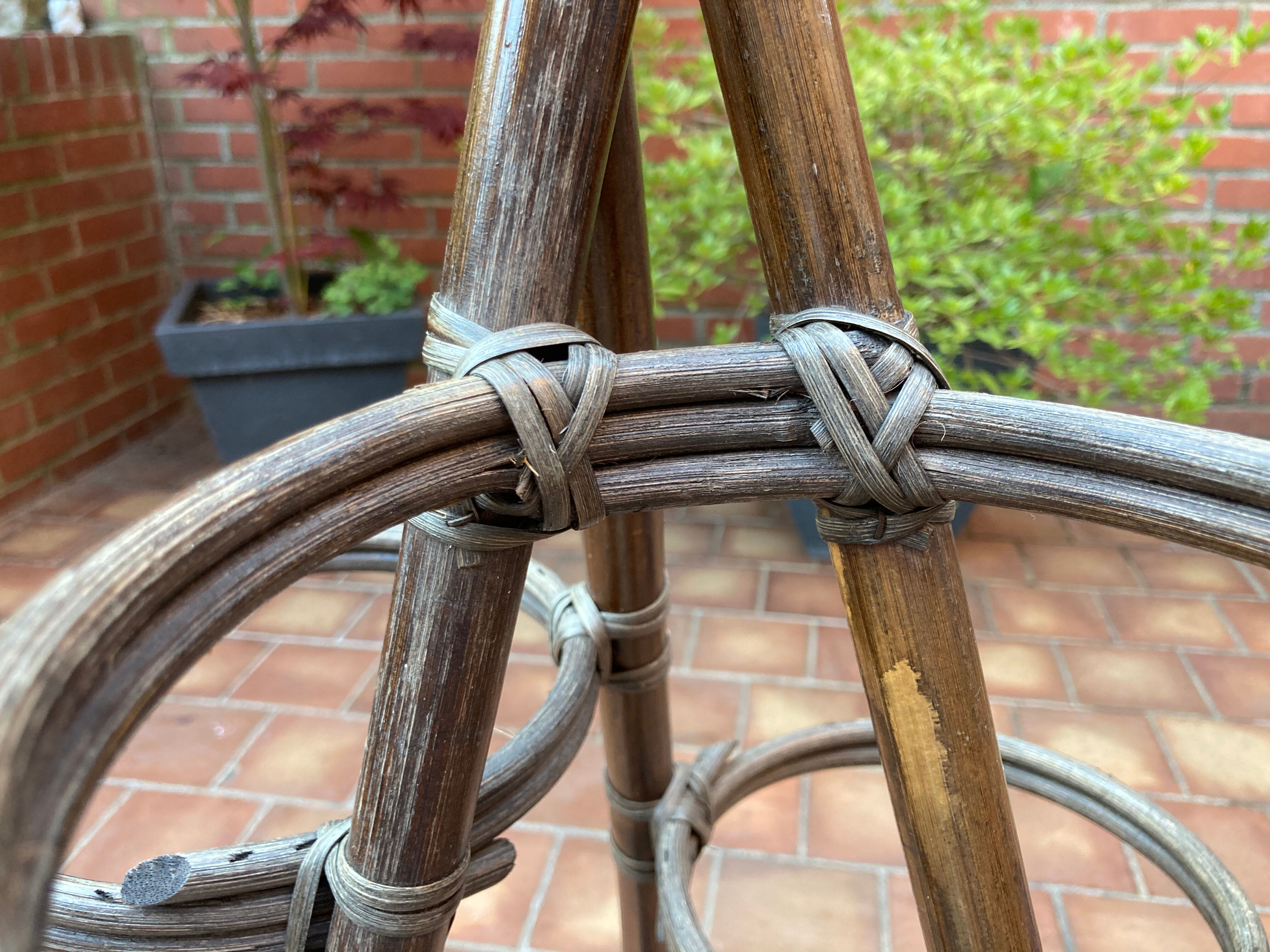 Vintage rattan plant holder