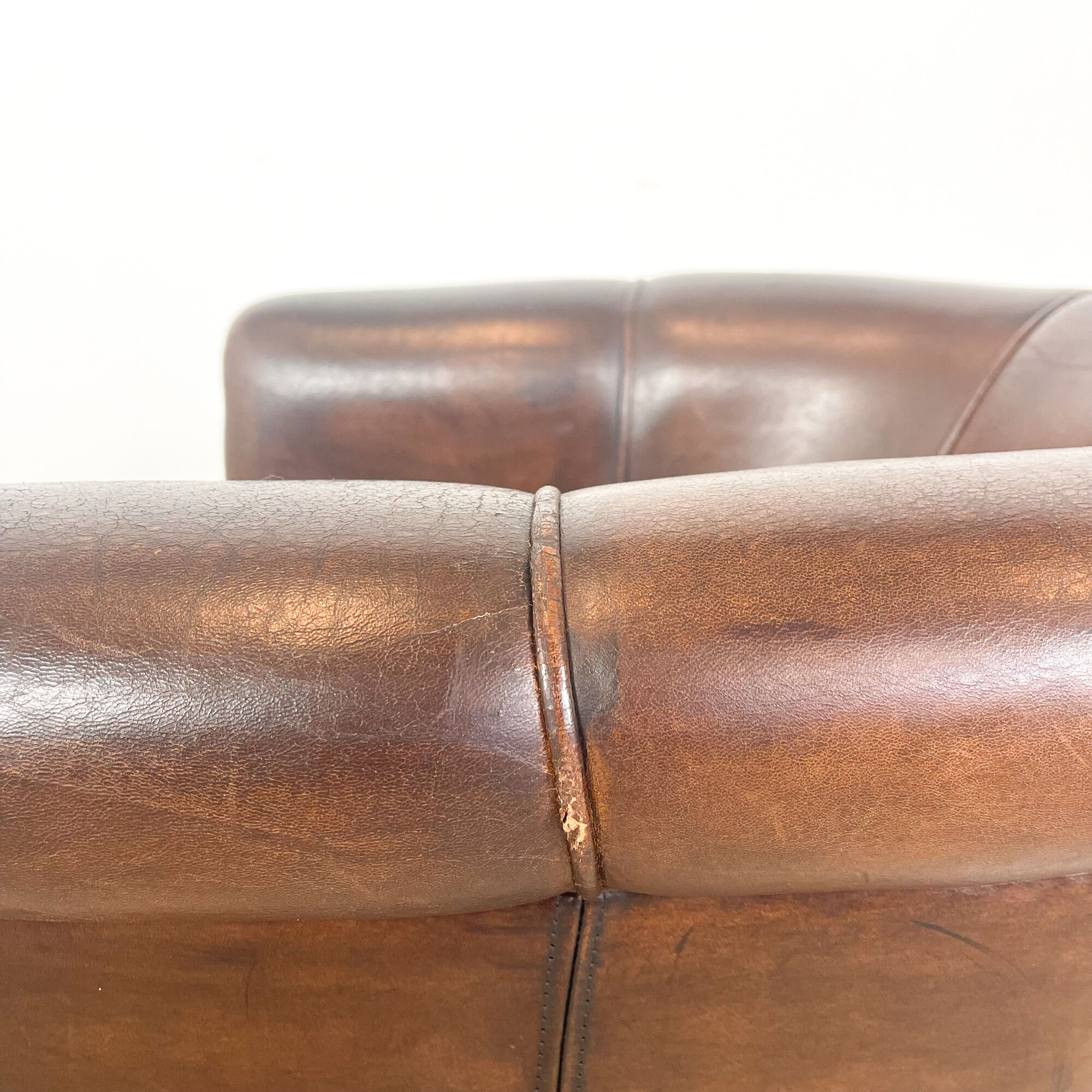 Vintage sheep leather club chair Assen