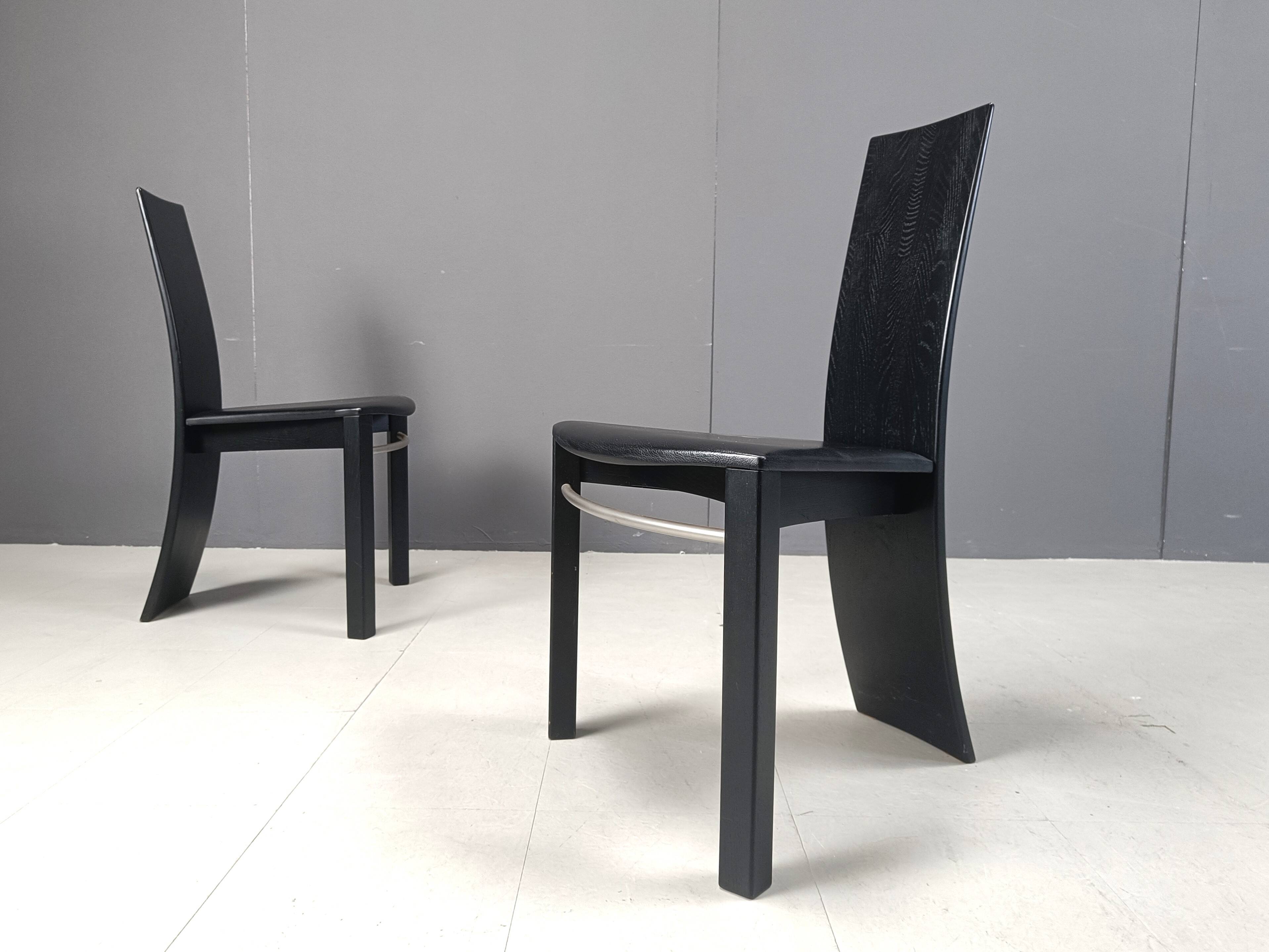 Vintage curved wooden dining chairs, 1980s