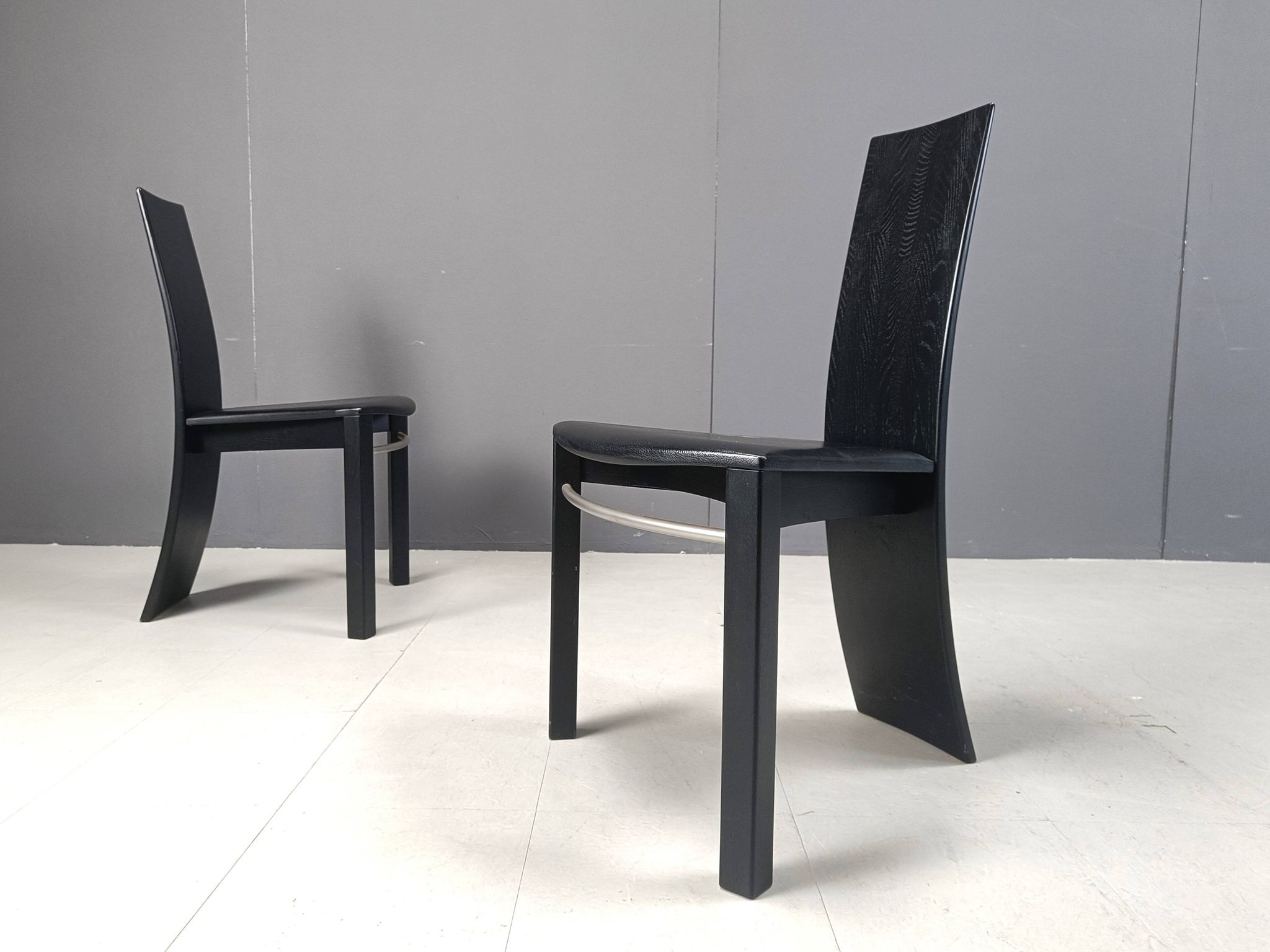 Vintage curved wooden dining chairs, 1980s