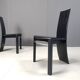 Vintage curved wooden dining chairs, 1980s
