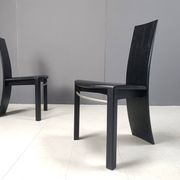 Vintage curved wooden dining chairs, 1980s