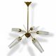 Vintage brass and cut glass chandelier – Italy, 1950s