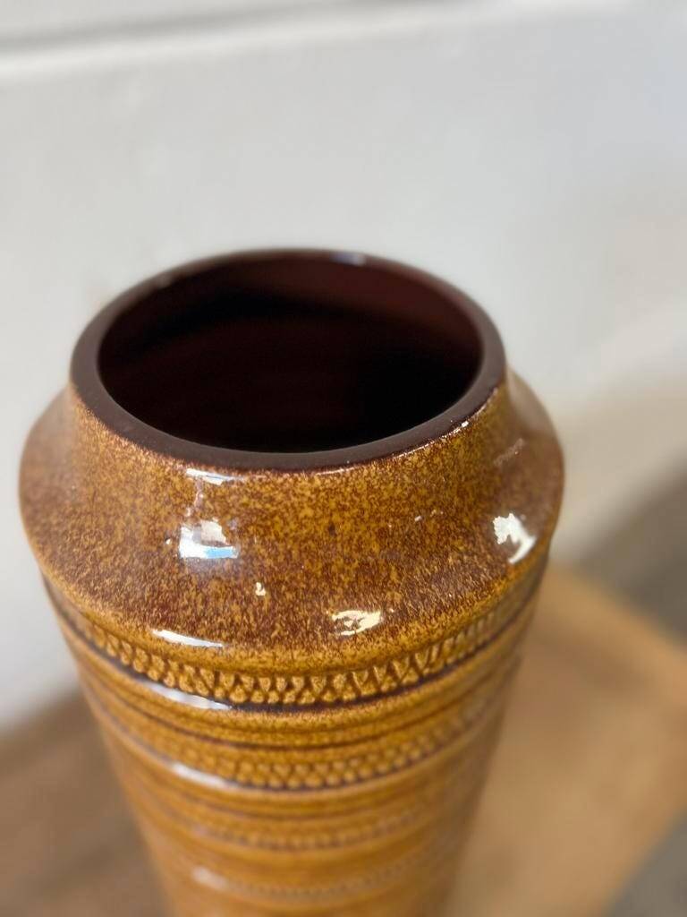 Vintage yellow-brown West Germany Carstens tall vase