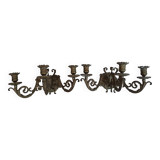Pair of bronze wall lights