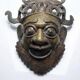 Vintage bronze African mask from Bamoun, Cameroon.