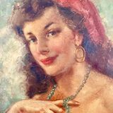 Tableau encadré représentant une cartomancienne bohémienne - signé CALLEWAERT 1940