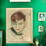 Pastel, portrait of a young adolescent signed L. Mayer, 20th century