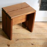 Large stool, selection by Charlotte Perriand for Les Arcs, France, 1960