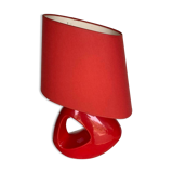 Red ceramic lamp drimmer modernist lampshade