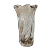 Twisted crystal vase, signed