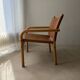 Danish safari armchair beech wood leather 1970s
