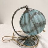 Opaline lamp blue marble art deco