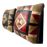 Set of 2 vintage patchwork cushions